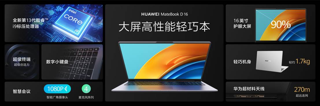 与生俱来的大屏生产力，华为Matebook D 16新品正式发布丨艾肯家电网